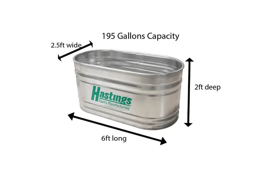 2' Deep 2.5' Wide Galvanized Round End Stock Tanks