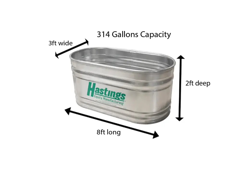 2' Deep 3' Wide Galvanized Round End Stock Tanks