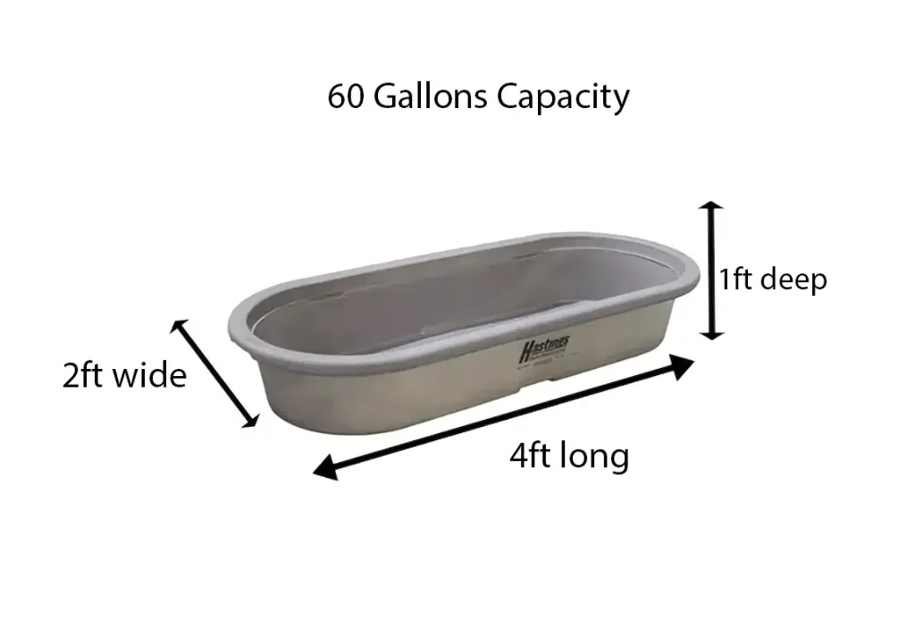 2' Wide Round End Poly Stock Tanks